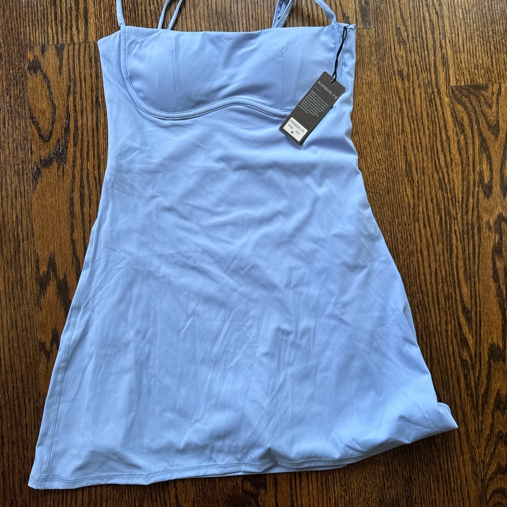 Light Blue Spaghetti Strap Dress- medium